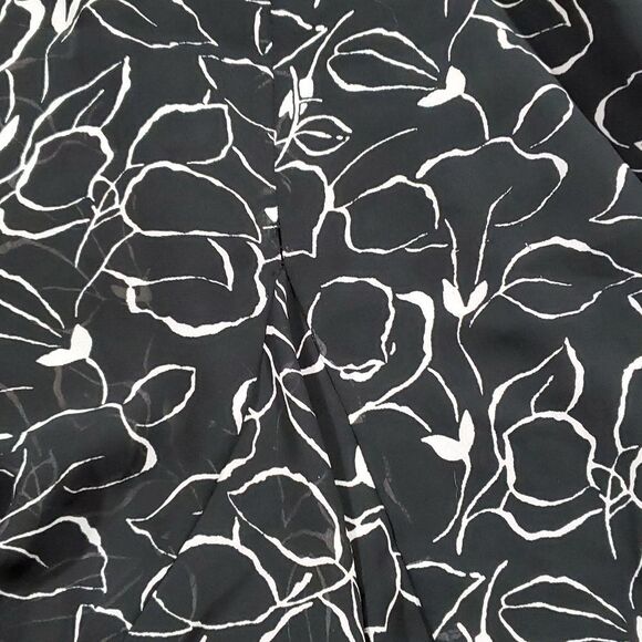 🔺️Chaps Black & White Print Flowy Asymmetric Skirt Size 10 - Picture 4 of 9